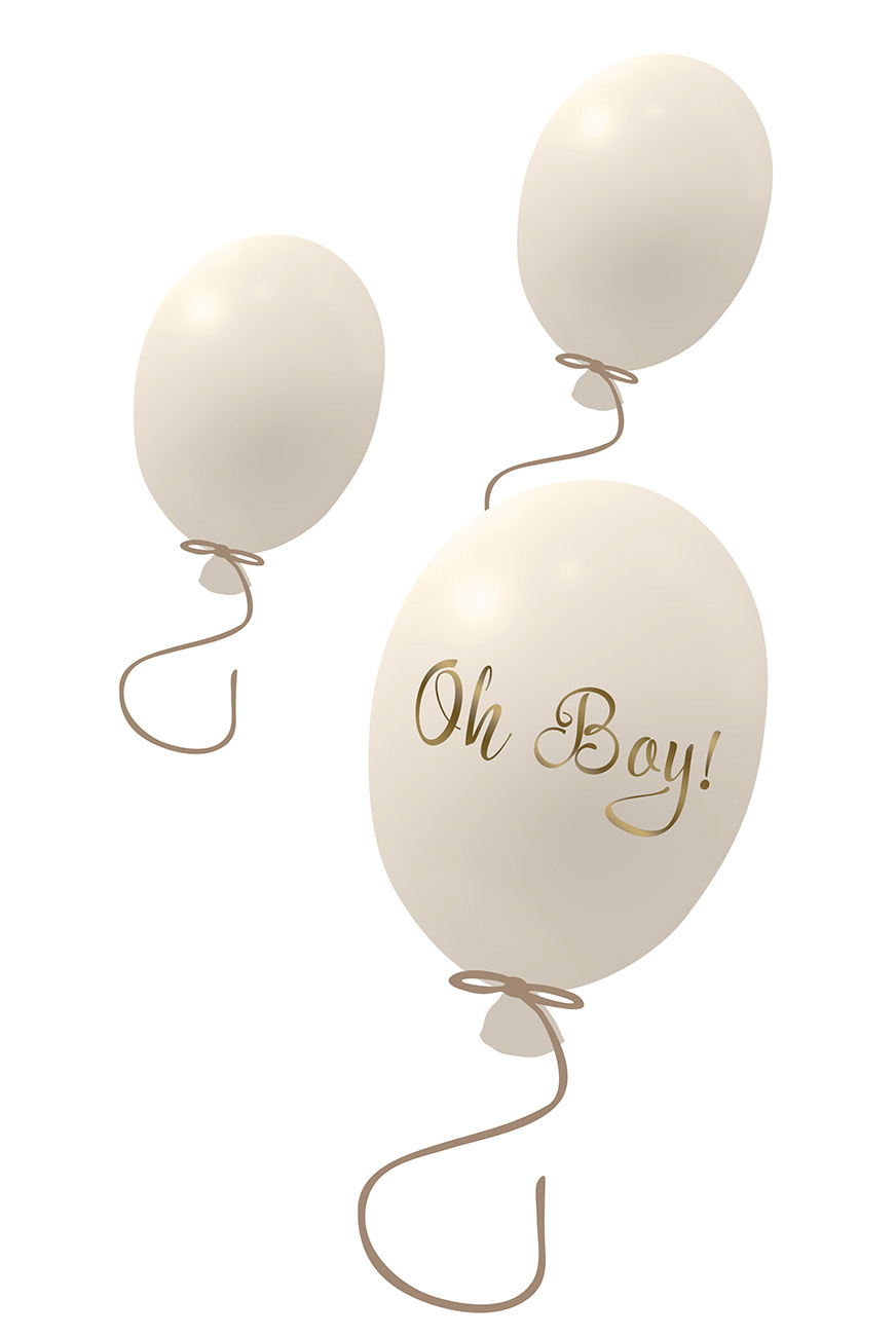 Väggklistermärke partyballonger 3-pack, cream - Bild 3