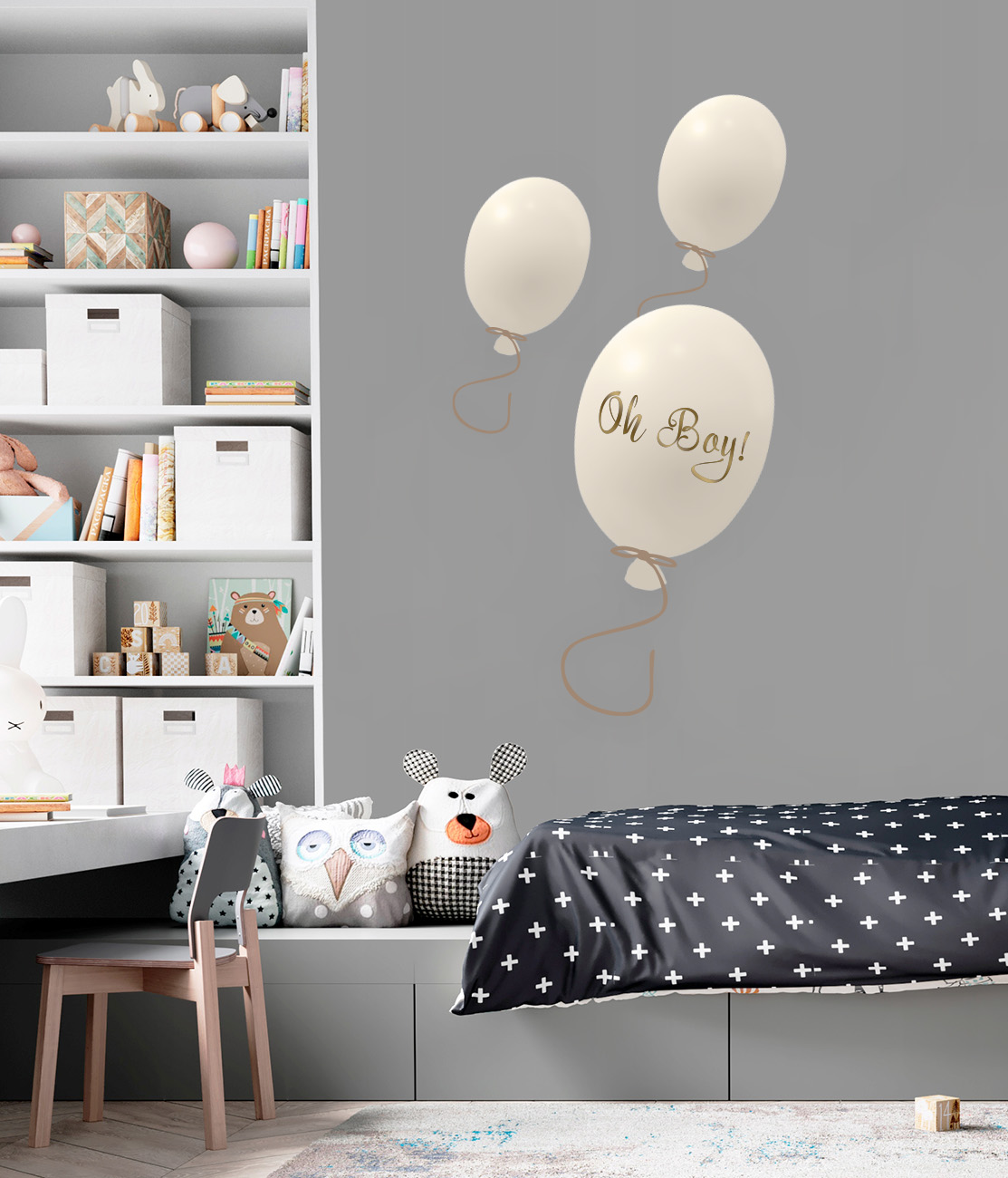 Väggklistermärke partyballonger 3-pack, cream - Bild 7