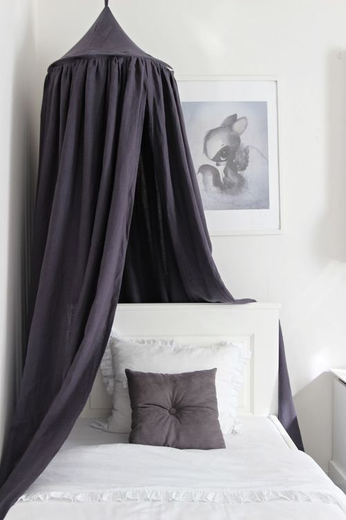 Stor grafit maxi sänghimmel i linne, Cotton&Sweets - Bild 4