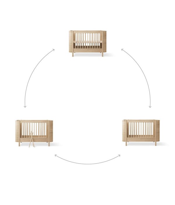 Oliver Furniture, spjälsäng Mini+, ek