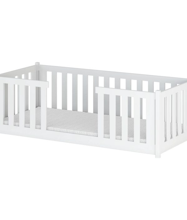 Vit barnsäng med stödbräda, Fred 90x200