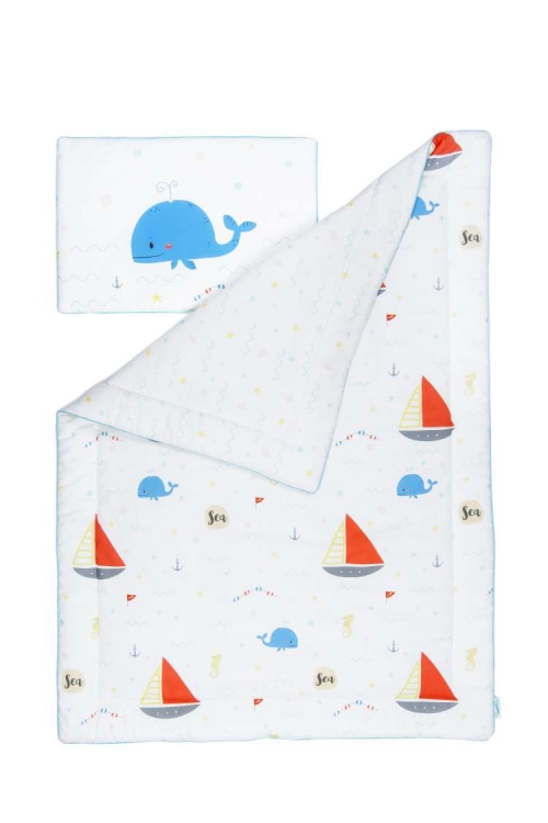 Barnsängkläder inkl Täcke & Kudde, Bäddset 100x135 sea adventures