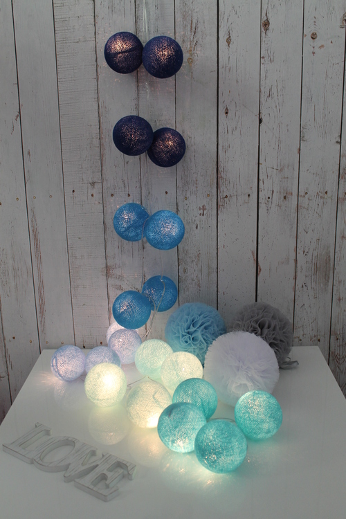 Ljuslinga Blue 20 ljusbollar, Cottonlove - Bild 7