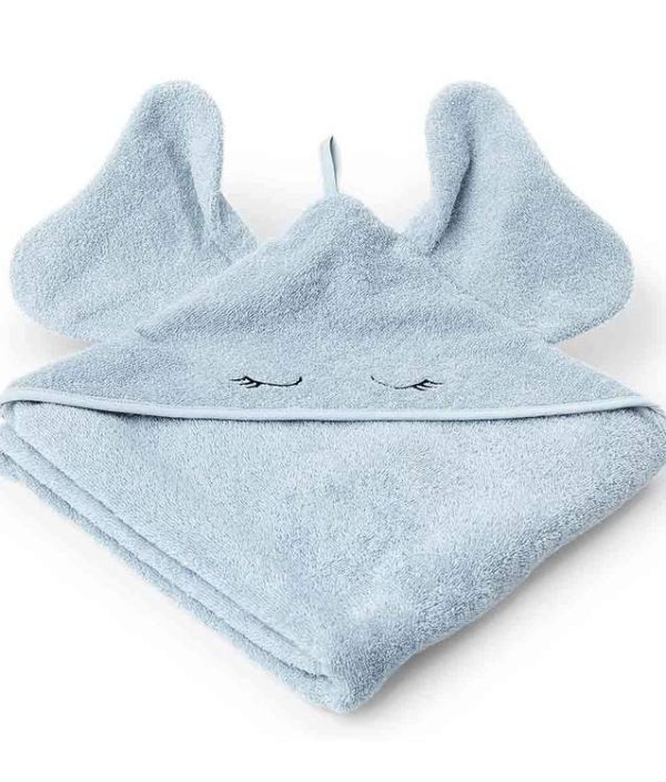 Liewood handuk med huva, Augusta Elefant Baby Blue