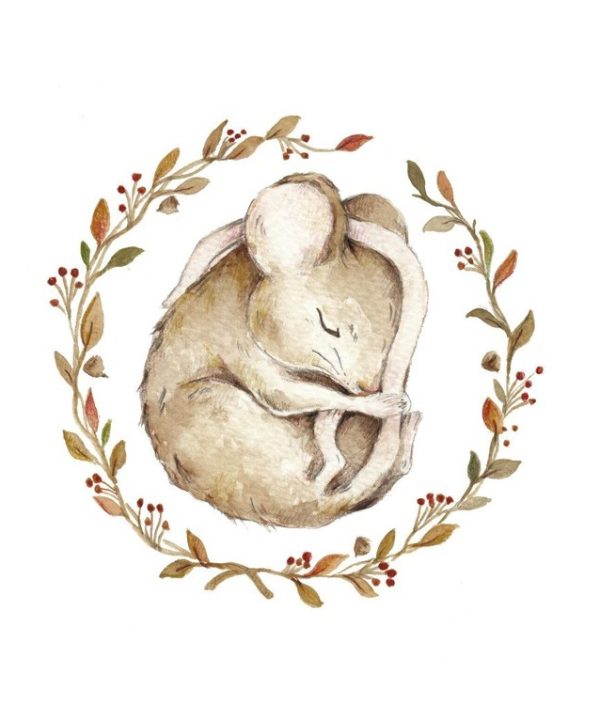 Poster sovande mus, poster till barnrummet