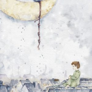 Poster en magisk pojke på taket , poster till barnrummet