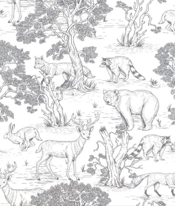 Dekornik, tapet White Animals