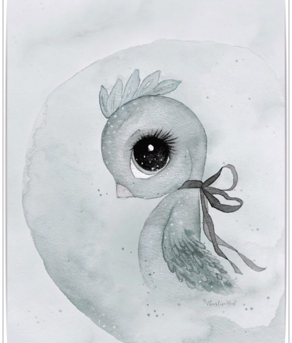 Poster Bird A4, By Christine Hoel, Tavla till barnrummet