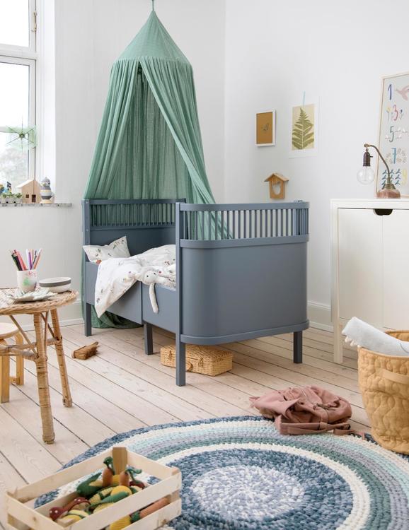 Sebra Barnsäng Spjälsäng & Juniorsäng Kili, Forest lake blue - Bild 3