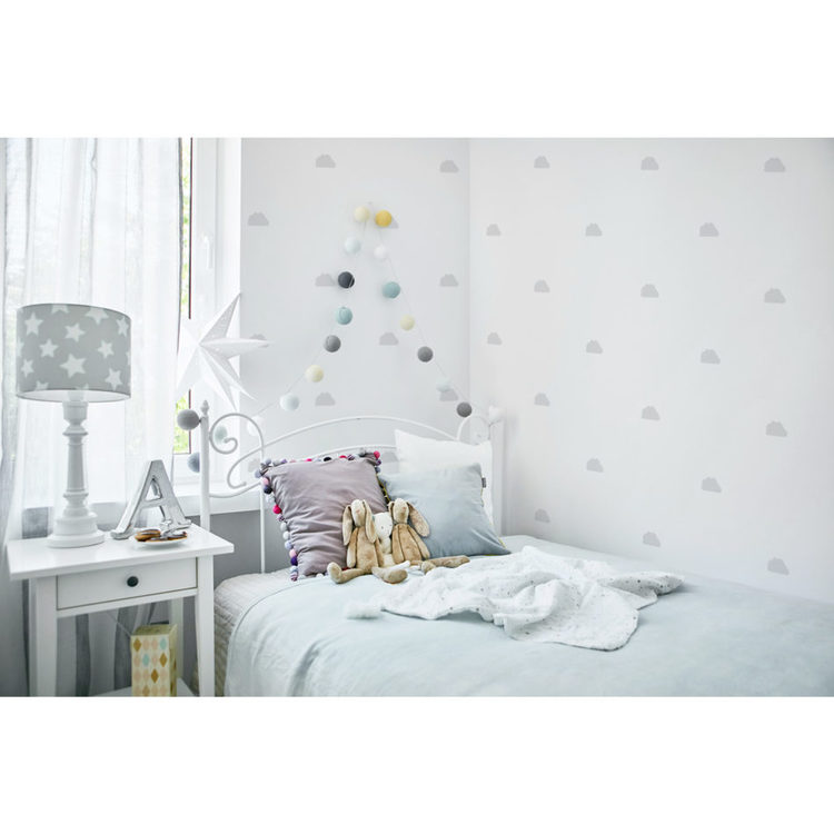 Väggklistermärken grå moln, set om 10 stycken - Bild 2