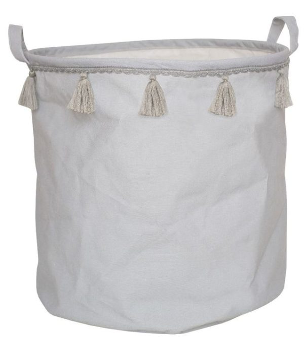 JaBaDaBaDo grå förvaringskorg med tofsar