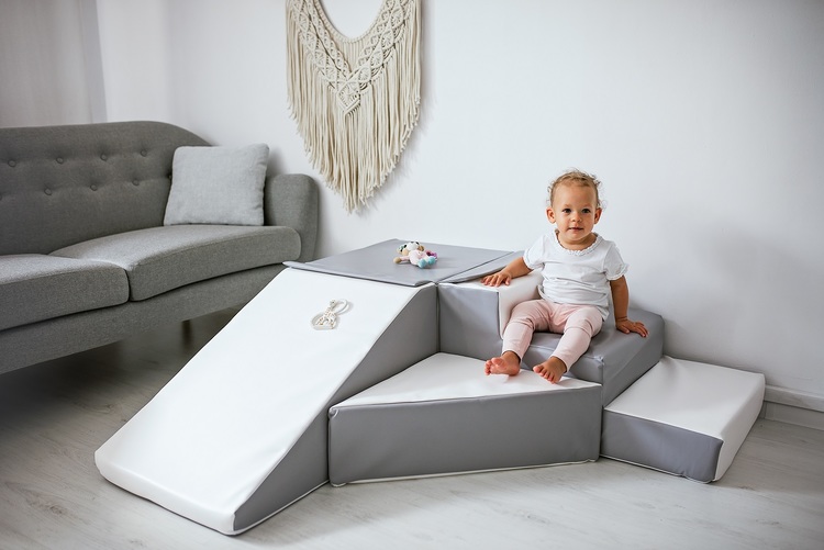 Babylove, Byggbar rutschkana vit/grå - Bild 5