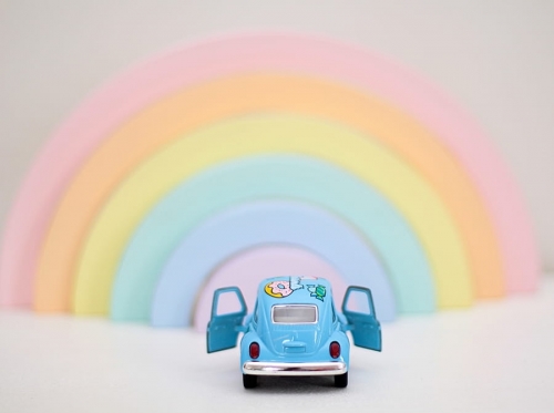 Leksaksbil stor Volkswagen Classic Beetle candy blå - Bild 2