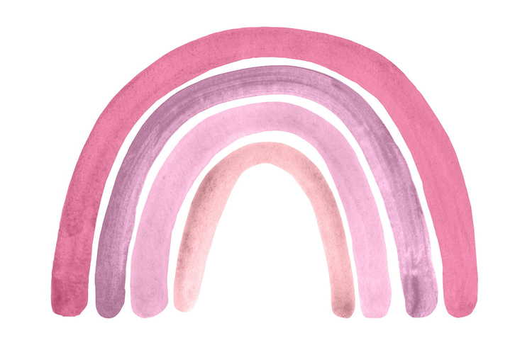 Babylove, pink rainbow, regnbåge väggklistermärke