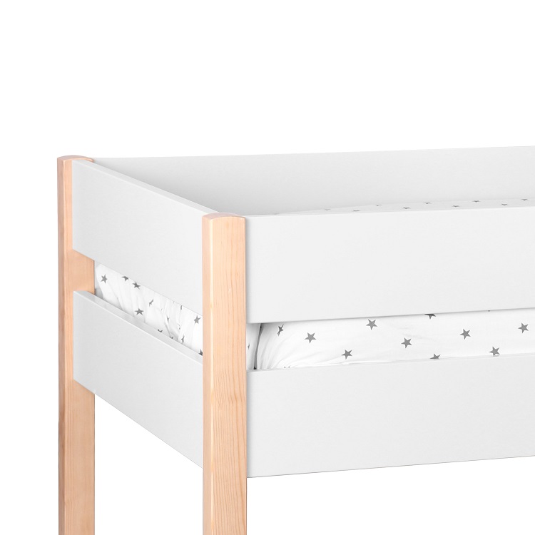 Hög vit enkelsäng med förvaring 90x200 - Bild 3
