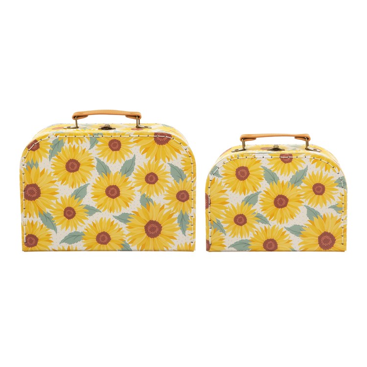 Sass & Belle, förvaringslådor koffert sunflower , 2-pack - Bild 3