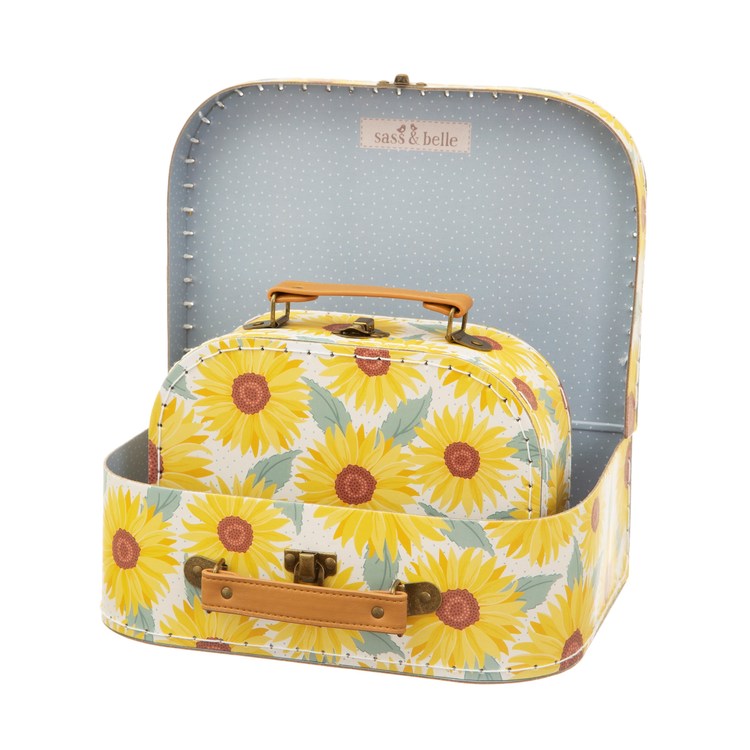 Sass & Belle, förvaringslådor koffert sunflower , 2-pack - Bild 2