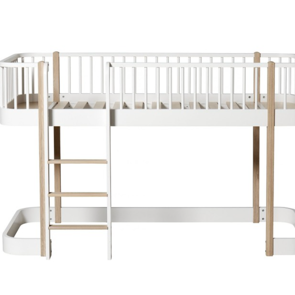 Oliver Furniture, loftsäng vit/ek