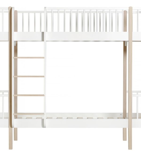 Oliver Furniture, våningsäng vit/ek 90x200