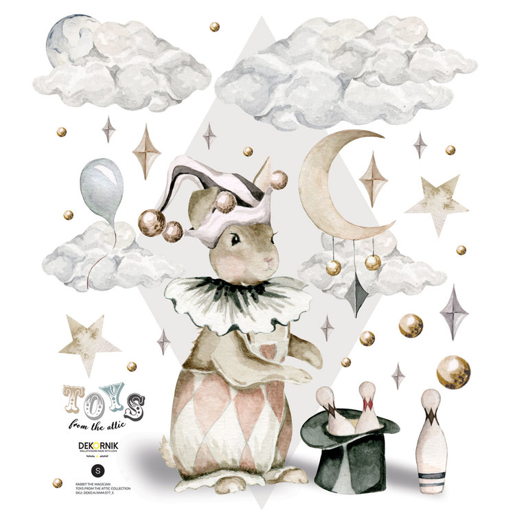 Dekornik, väggklistermärken- Rabbit the magician