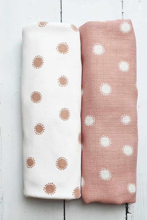 Barnvagnset, dra-på-lakan + snuttefilt , sunny set, Pink No More - Bild 2