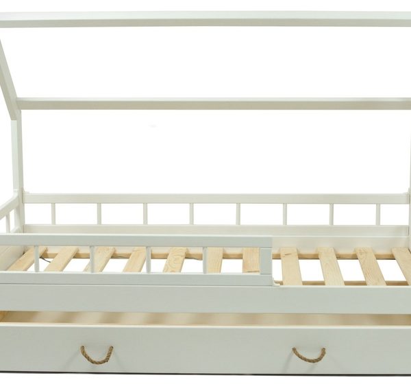 Vit hussäng med skydd 80x160 och förvaringslåda