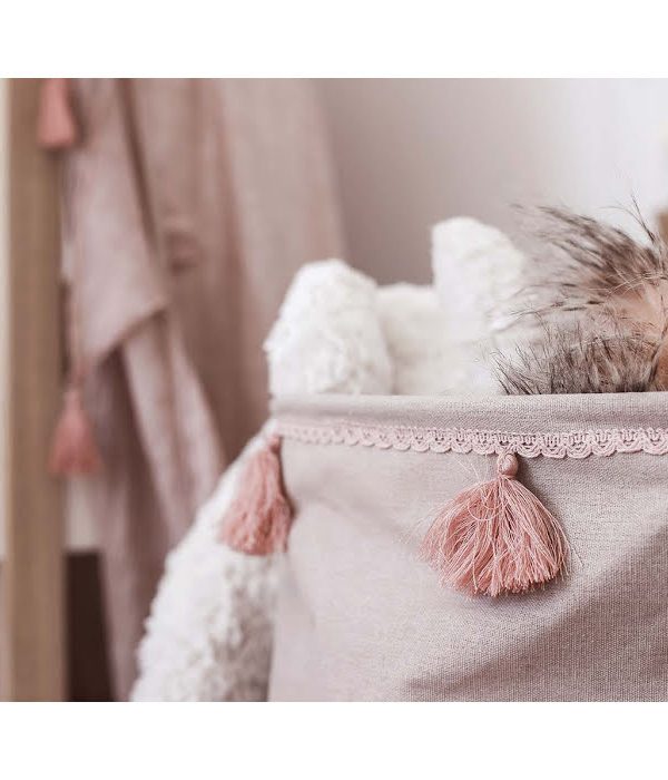 JaBaDaBaDo rosa förvaringskorg med tofsar