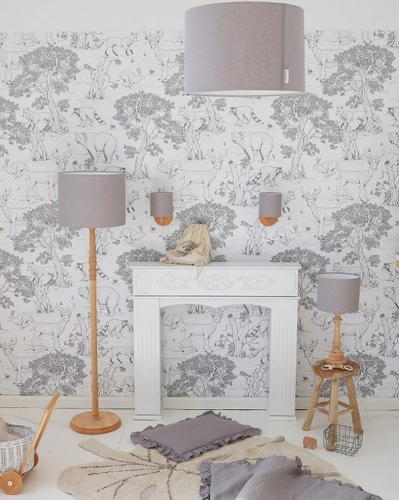 Lamps&Company, Grå linne taklampa till barnrummet