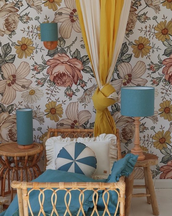 Lamps&Company, Blå linne bäddset 100x135 cm med fyllning, spjälsäng