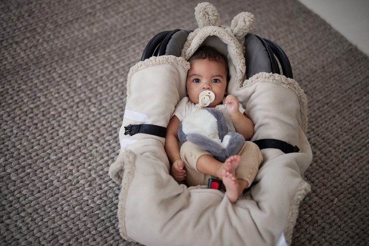 Jollein Omlott Babywrap, Björn nougat, åkpåse - Bild 6