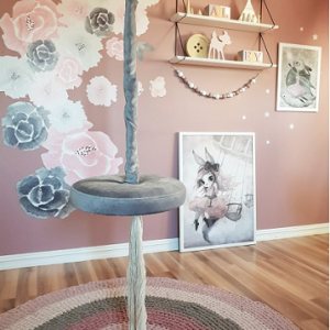 Bungee, rund tallriksgunga, grå