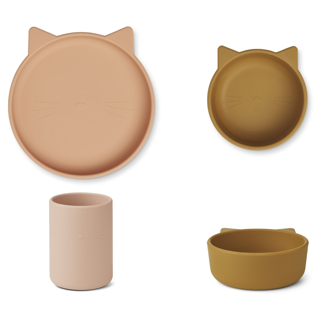 Liewood, Cyrus silikon matset 3 delar, cat rose multi mix