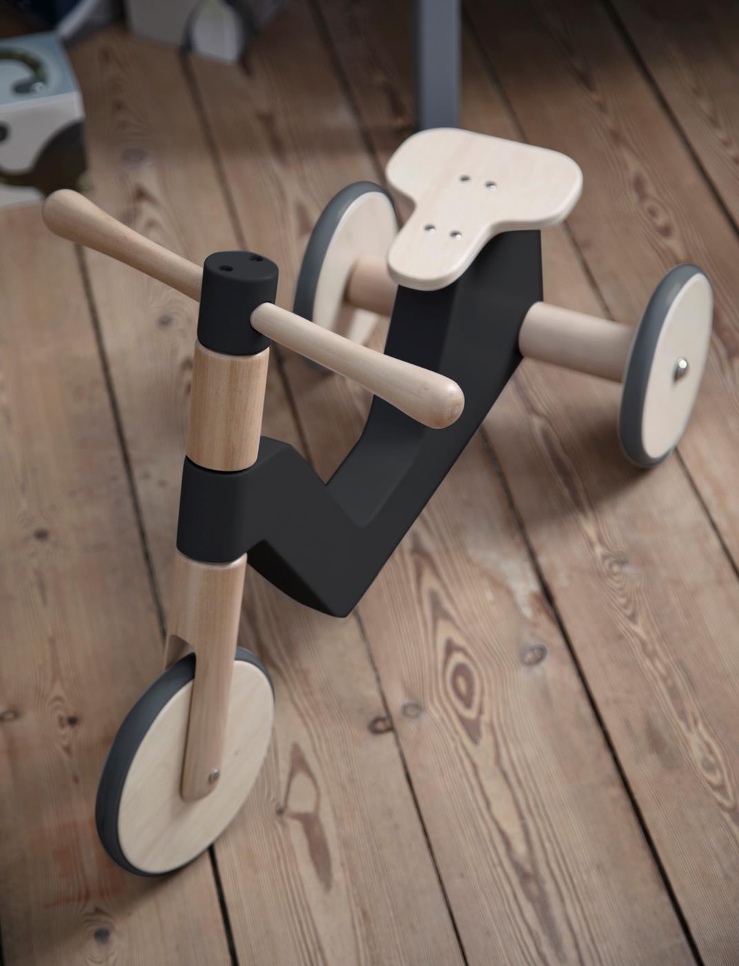 Sebra, trehjuling scooter svart - Bild 2