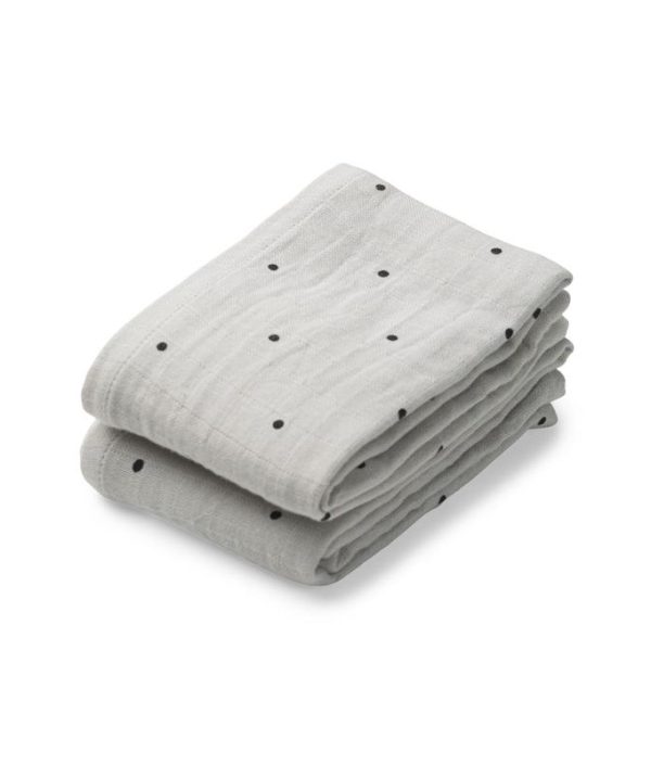 Liewood, Lewis snuttefilt 2-pack, Classic dot dumbo grey
