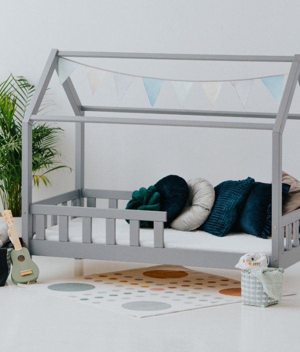 Grå hussäng junior 80x160 med skummadrass