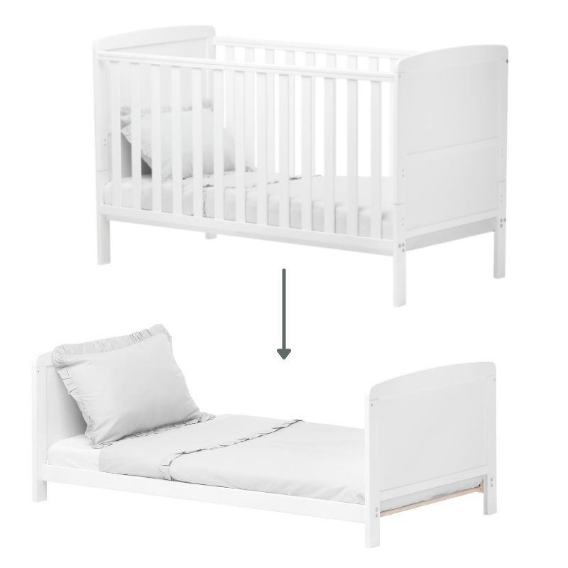 Babylove vit spjälsäng/juniorsäng 2 i 1