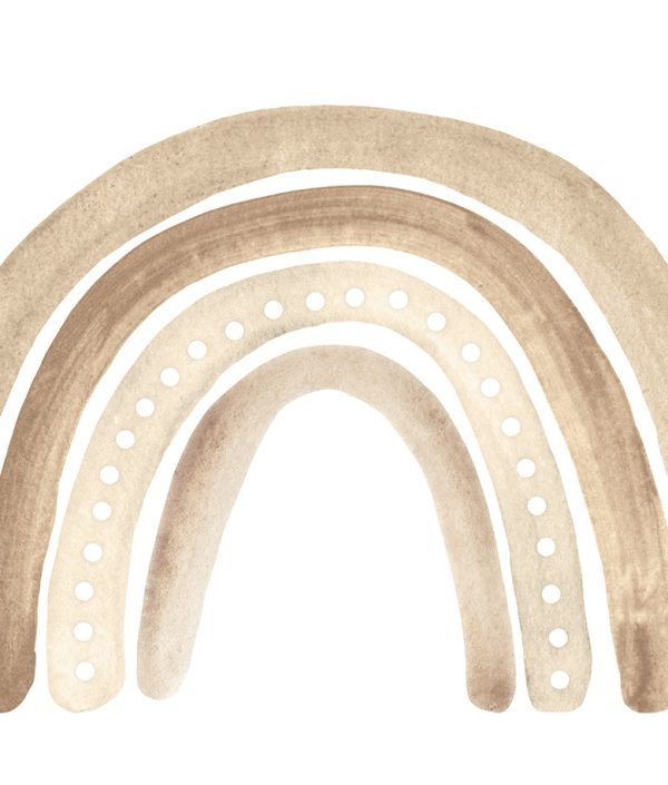 Babylove, beige rainbow, regnbåge väggklistermärke