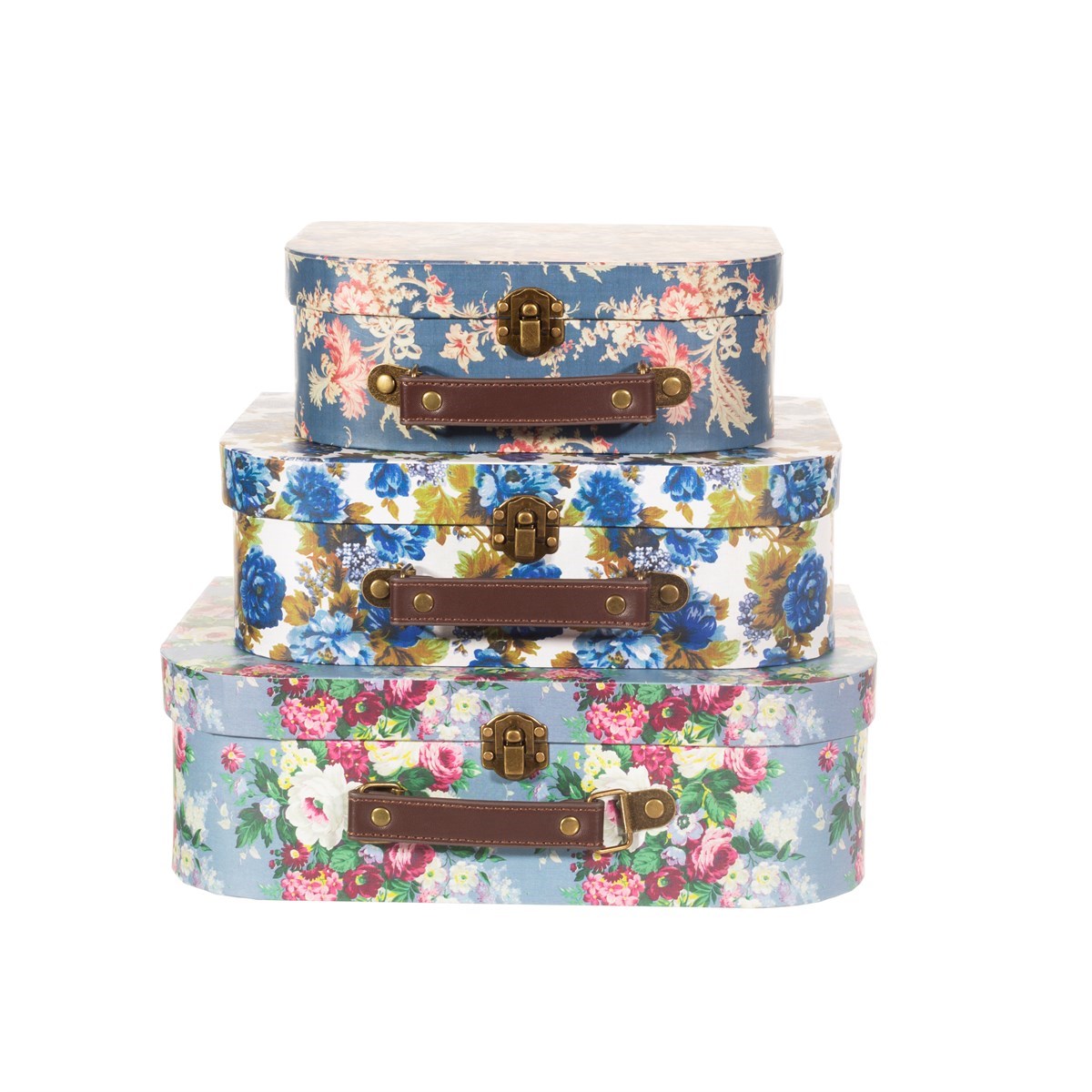 Sass & Belle, förvaringslådor Blue vintage rose, 3-pack - Bild 3