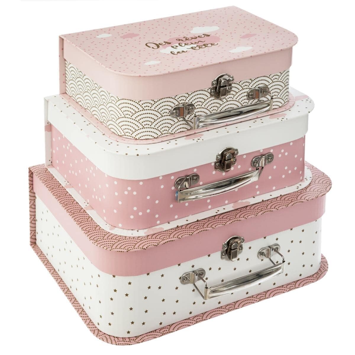Förvaringslådor koffert sweetness, 3-pack