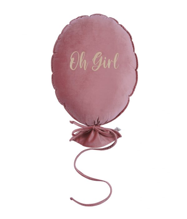 Väggdekoration och kudde i sammet, Oh girl-blush rose