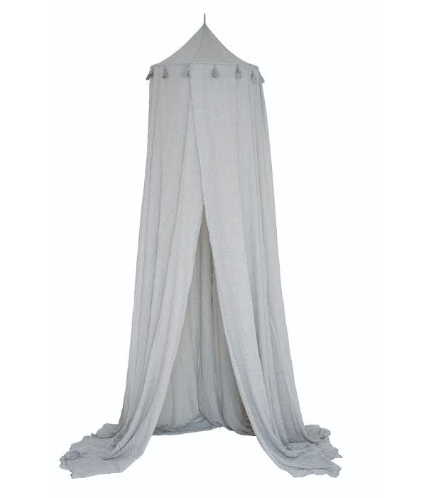 JaBaDaBaDo ljusgrå sänghimmel med ljusslinga