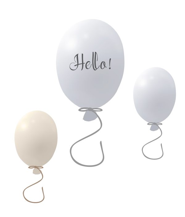 Väggklistermärke partyballonger 3-pack, grey