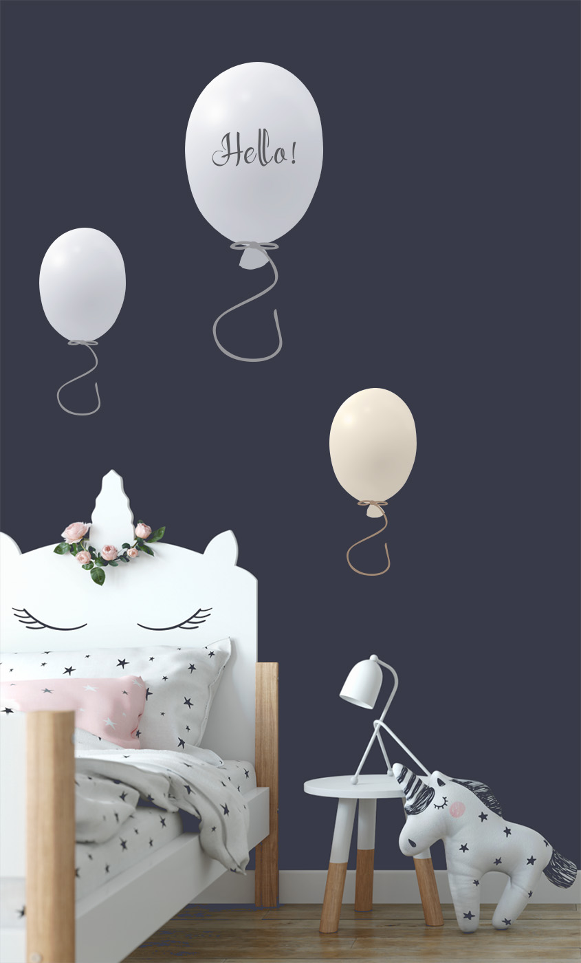 Väggklistermärke partyballonger 3-pack, grey - Bild 5