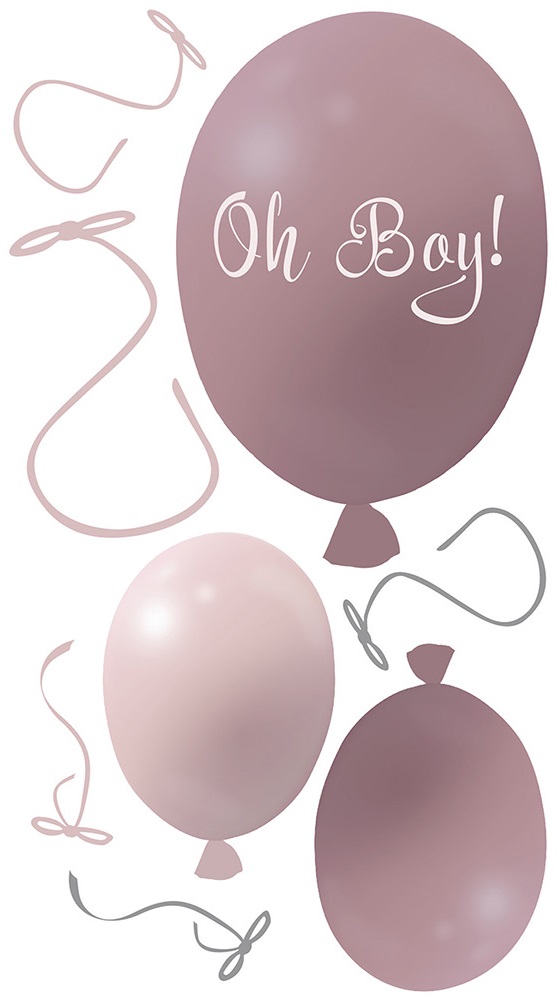 Väggklistermärke partyballonger 3-pack, dusty pink - Bild 9
