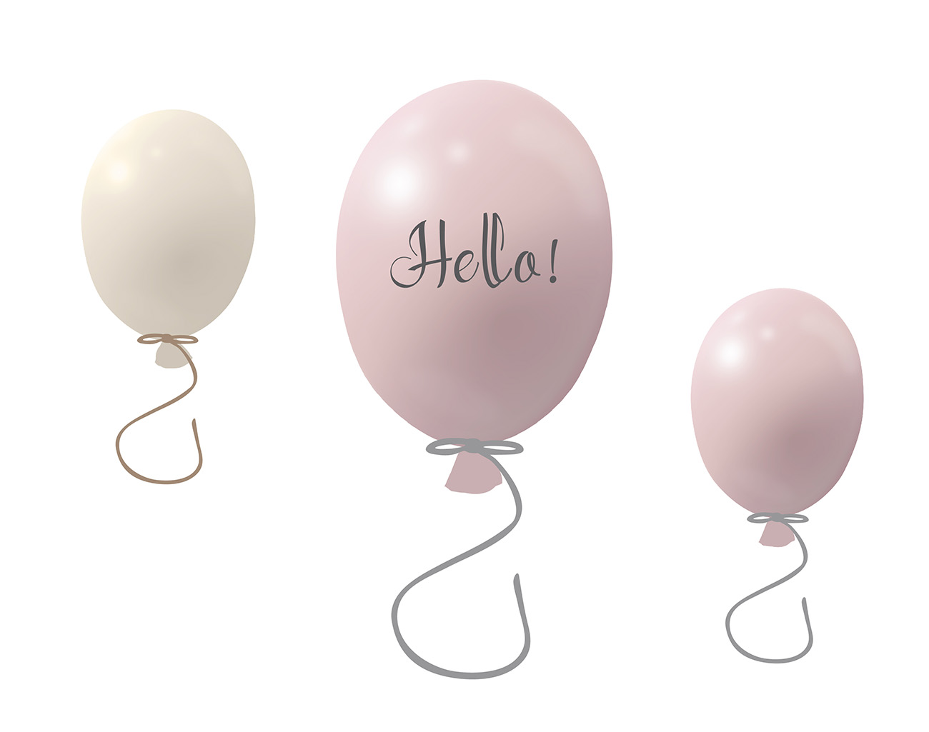 Väggklistermärke partyballonger 3-pack, powder rose