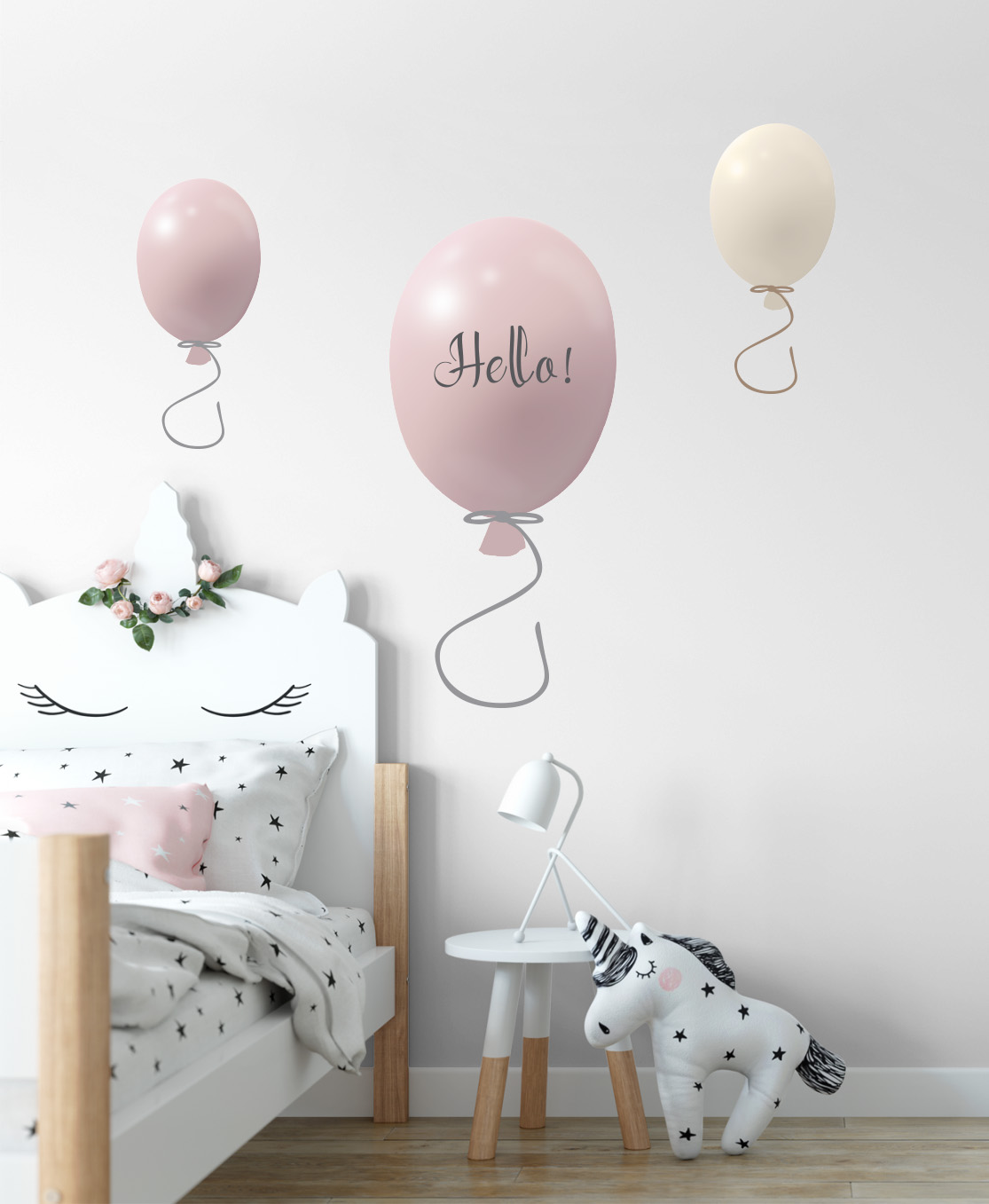 Väggklistermärke partyballonger 3-pack, powder rose - Bild 6