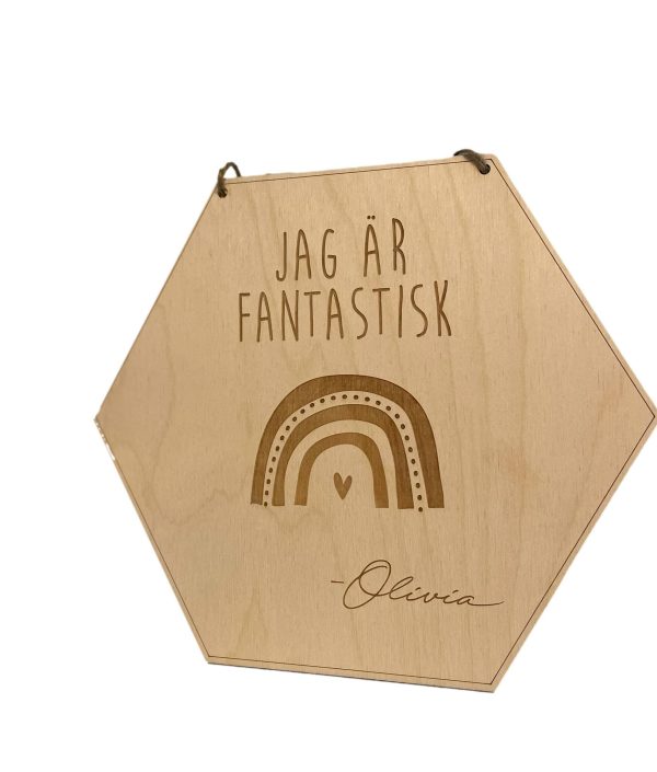 Pepptavla i trä med egen text