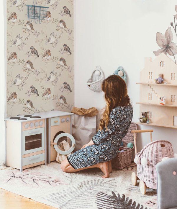 Dekornik, tapet Birds Green