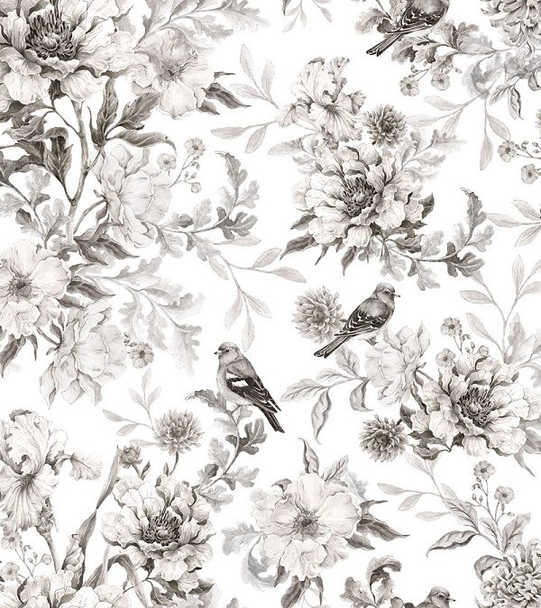 Dekornik, tapet Monochrome Flowers