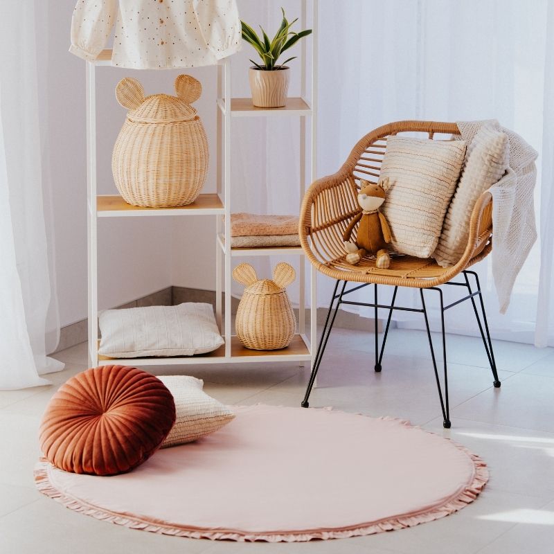Babylove, rund lekmatta med volanger 120 cm, rosa - Bild 2